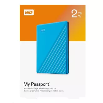WD My Passport Portable 2TB, Externí HDD, USB 3.0, modrá WD My Passport Portable 2TB, Externí HDD, USB 3.0, modrá
