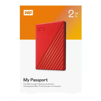 WD My Passport Portable 2TB, Externí HDD, USB 3.0, červená WD My Passport Portable 2TB, Externí HDD, USB 3.0, červená