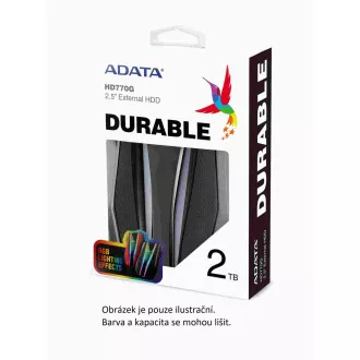 ADATA Externí HDD 2TB 2, 5" USB 3.2 HD770G, červená ADATA Externí HDD 2TB 2, 5" USB 3.2 HD770G, červená