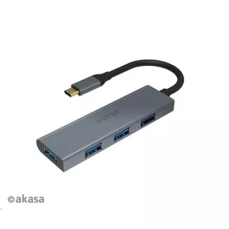 AKASA Hub USB-C 4x USB 3.0 port, Aluminium AKASA Hub USB-C 4x USB 3.0 port, Aluminium