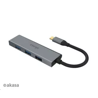 AKASA Hub USB-C 4x USB 3.0 port, Aluminium AKASA Hub USB-C 4x USB 3.0 port, Aluminium