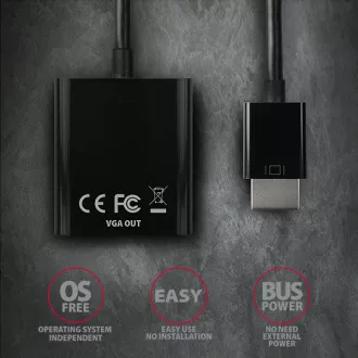 AXAGON RVH-VGN, HDMI -> VGA redukce / adaptér, FullHD, 1920*1200 AXAGON RVH-VGN, HDMI -> VGA redukce / adaptér, FullHD, 1920*1200