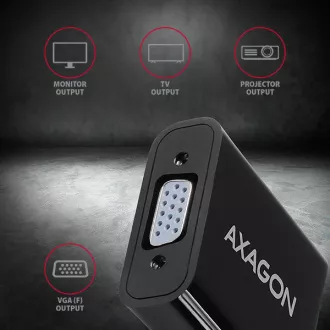AXAGON RVH-VGAN, HDMI -> VGA redukce / adaptér, FullHD, audio výstup, micro USB nap. konektor AXAGON RVH-VGAN, HDMI -> VGA redukce / adaptér, FullHD, audio výstup, micro USB nap. konektor