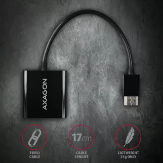AXAGON RVH-VGAN, HDMI -> VGA redukce / adaptér, FullHD, audio výstup, micro USB nap. konektor AXAGON RVH-VGAN, HDMI -> VGA redukce / adaptér, FullHD, audio výstup, micro USB nap. konektor