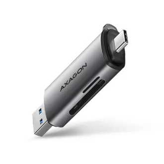 AXAGON CRE-SAC, USB3.2 Gen 1 Type-C + Type-A externí čtečka karet SD/microSD, podpora UHS-I AXAGON CRE-SAC, USB3.2 Gen 1 Type-C + Type-A externí čtečka karet SD/microSD, podpora UHS-I