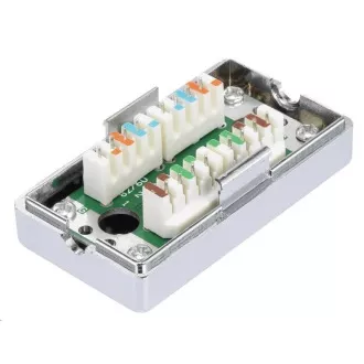 Spojovací box STP Cat5E narážecí, stříbrná Spojovací box STP Cat5E narážecí, stříbrná