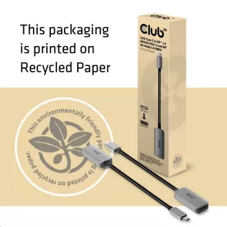 Club3D Adaptér aktivní USB-C na DisplayPort 1.4, 8K60Hz DSC1.2 HDR HBR3 Club3D Adaptér aktivní USB-C na DisplayPort 1.4, 8K60Hz DSC1.2 HDR HBR3