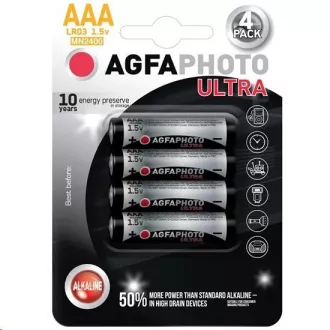AgfaPhoto Ultra alkalická baterie LR03/AAA, 4ks AgfaPhoto Ultra alkalická baterie LR03/AAA, 4ks