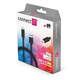 CONNECT IT Wirez USB-C (Type C) -> USB-A, USB 3.1 Gen 1, černá, 1 m CONNECT IT Wirez USB-C (Type C) -> USB-A, USB 3.1 Gen 1, černá, 1 m