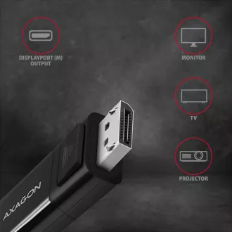 AXAGON RVC-DPC, USB-C -> DisplayPort redukce / kabel 1.8m, 4K/60Hz AXAGON RVC-DPC, USB-C -> DisplayPort redukce / kabel 1.8m, 4K/60Hz
