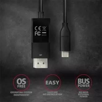 AXAGON RVC-DPC, USB-C -> DisplayPort redukce / kabel 1.8m, 4K/60Hz AXAGON RVC-DPC, USB-C -> DisplayPort redukce / kabel 1.8m, 4K/60Hz