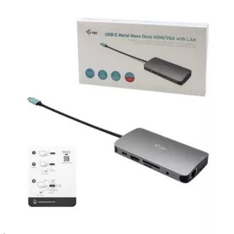 i-tec USB-C Metal Nano Dock HDMI/VGA with LAN + Power Delivery 100 W i-tec USB-C Metal Nano Dock HDMI/VGA with LAN + Power Delivery 100 W