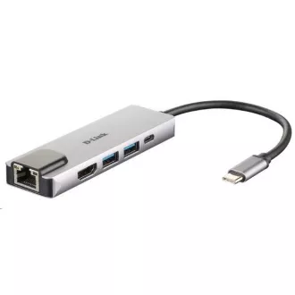 D-Link DUB-M520 5-in-1 USB-C Hub with HDMI/Ethernet and Power Delivery D-Link DUB-M520 5-in-1 USB-C Hub with HDMI/Ethernet and Power Delivery