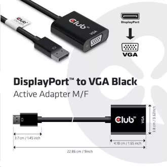 Club3D adaptér aktivní DisplayPort na VGA Club3D adaptér aktivní DisplayPort na VGA