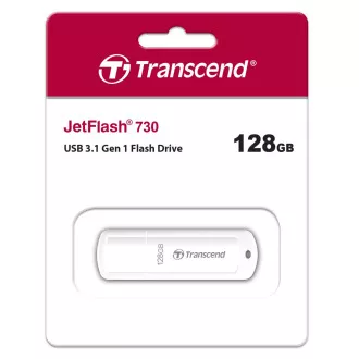 TRANSCEND Flash Disk 128GB JetFlash®730, USB 3.1 (R:80/W:25 MB/s) bílý TRANSCEND Flash Disk 128GB JetFlash®730, USB 3.1 (R:80/W:25 MB/s) bílý