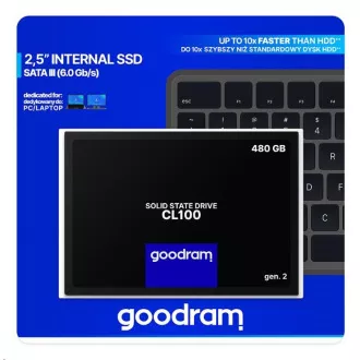 GOODRAM SSD CL100 Gen.3 480GB, SATA III, 2.5", (R:540/W:460MB/s) GOODRAM SSD CL100 Gen.3 480GB, SATA III, 2.5", (R:540/W:460MB/s)