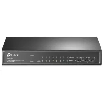 TP-Link CCTV switch TL-SF1009P (8x100Mb/s, 1x100Mb/s uplink, 8xPoE+, 65W, fanless) TP-Link CCTV switch TL-SF1009P (8x100Mb/s, 1x100Mb/s uplink, 8xPoE+, 65W, fanless)