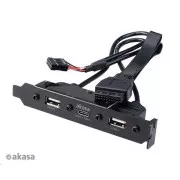 AKASA adaptér MB interní, Type-C USB3.1 Gen1 internal adapter cable + Type-A USB2.0 ports, 40 cm