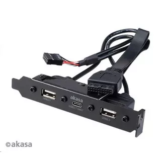 AKASA adaptér MB interní, Type-C USB3.1 Gen1 internal adapter cable + Type-A USB2.0 ports, 40 cm AKASA adaptér MB interní, Type-C USB3.1 Gen1 internal adapter cable + Type-A USB2.0 ports, 40 cm