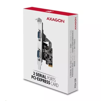 AXAGON PCEA-S2N, PCIe řadič - 2x sériový port (RS232) 250 kbps, vč. LP AXAGON PCEA-S2N, PCIe řadič - 2x sériový port (RS232) 250 kbps, vč. LP