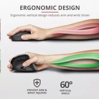 TRUST ergonomická Myš Voxx Rechargeable Ergonomic Wireless Mouse TRUST ergonomická Myš Voxx Rechargeable Ergonomic Wireless Mouse