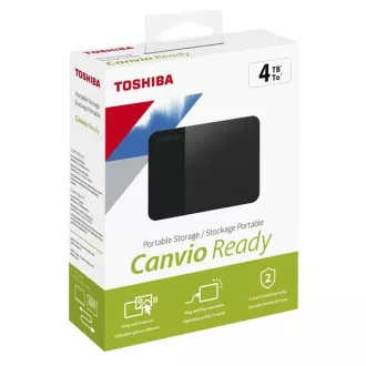 TOSHIBA Externí HDD CANVIO READY (NEW) 4TB, USB 3.2 Gen 1, černá / black TOSHIBA Externí HDD CANVIO READY (NEW) 4TB, USB 3.2 Gen 1, černá / black