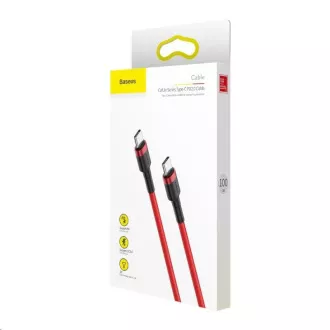 Baseus Cafule Series nabíjecí / datový kabel USB-C na USB-C PD2.0 60W Flash 1m, červená Baseus Cafule Series nabíjecí / datový kabel USB-C na USB-C PD2.0 60W Flash 1m, červená