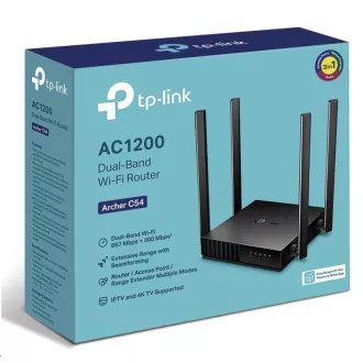 TP-Link Archer C54 WiFi5 router (AC1200, 2, 4GHz/5GHz, 4x100Mb/s LAN, 1x100Mb/s WAN) TP-Link Archer C54 WiFi5 router (AC1200, 2, 4GHz/5GHz, 4x100Mb/s LAN, 1x100Mb/s WAN)