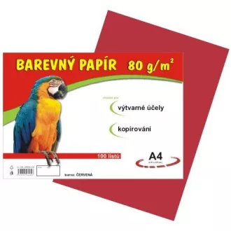 Papír pro výtvarku A4/80g červený 100 listů Papír pro výtvarku A4/80g červený 100 listů