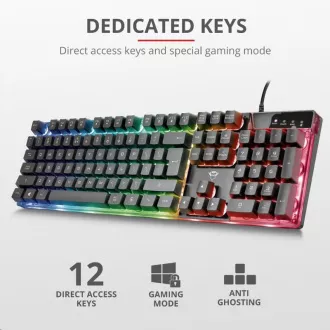 TRUST herní klávesnice GXT 835 Azor Illuminated Gaming Keyboard CZ/SK TRUST herní klávesnice GXT 835 Azor Illuminated Gaming Keyboard CZ/SK