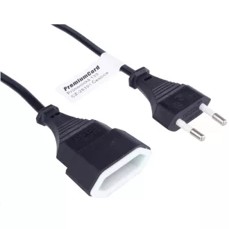 PREMIUMCORD Kabel síťový 230V, prodlužovací dvojvidlice, 5m