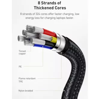 Baseus Cafule Series nabíjecí / datový kabel USB-C samec na USB-C samec s kovovými koncovkami 100W 1m, černá Baseus Cafule Series nabíjecí / datový kabel USB-C samec na USB-C samec s kovovými koncovkami 100W 1m, černá