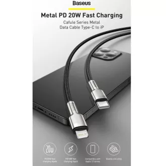 Baseus Cafule Series nabíjecí / datový kabel USB-C na Lightning PD 20W 1m, bílá Baseus Cafule Series nabíjecí / datový kabel USB-C na Lightning PD 20W 1m, bílá