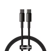 Baseus Tungsten Gold rychlonabíjecí / datový kabel USB-C na USB-C 100W 2m, černá