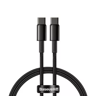 Baseus Tungsten Gold rychlonabíjecí / datový kabel USB-C na USB-C 100W 2m, černá Baseus Tungsten Gold rychlonabíjecí / datový kabel USB-C na USB-C 100W 2m, černá