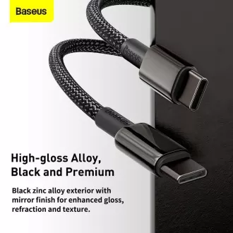 Baseus Tungsten Gold rychlonabíjecí / datový kabel USB-C na USB-C 100W 2m, černá Baseus Tungsten Gold rychlonabíjecí / datový kabel USB-C na USB-C 100W 2m, černá