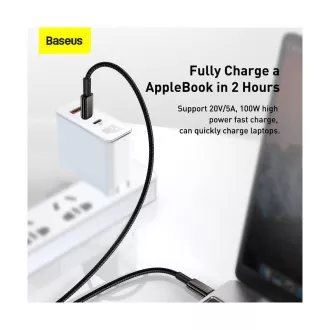 Baseus Tungsten Gold rychlonabíjecí / datový kabel USB-C na USB-C 100W 2m, černá Baseus Tungsten Gold rychlonabíjecí / datový kabel USB-C na USB-C 100W 2m, černá
