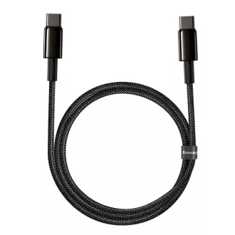 Baseus Tungsten Gold rychlonabíjecí / datový kabel USB-C na USB-C 100W 1m, černá Baseus Tungsten Gold rychlonabíjecí / datový kabel USB-C na USB-C 100W 1m, černá