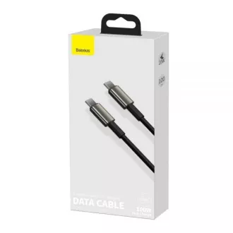 Baseus Tungsten Gold rychlonabíjecí / datový kabel USB-C na USB-C 100W 1m, černá Baseus Tungsten Gold rychlonabíjecí / datový kabel USB-C na USB-C 100W 1m, černá