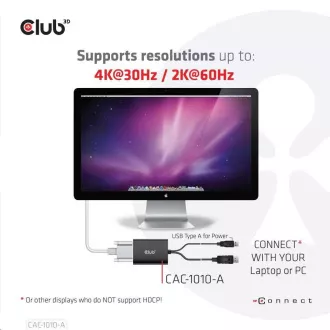 Club3D Adaptér aktivní DisplayPort na Dual Link DVI-D, USB napájení, 60cm, HDCP off, pro Apple Cinema displeje Club3D Adaptér aktivní DisplayPort na Dual Link DVI-D, USB napájení, 60cm, HDCP off, pro Apple Cinema displeje