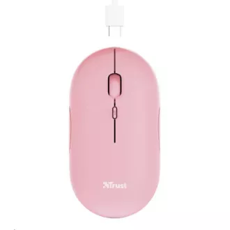 TRUST myš PUCK, bezdrátová, USB, růžová TRUST myš PUCK, bezdrátová, USB, růžová