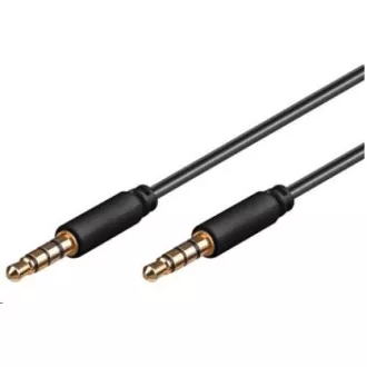 PREMIUMCORD Kabel Jack 3.5mm 4 pinový M/M 1m pro Apple iPhone, iPad, iPod PREMIUMCORD Kabel Jack 3.5mm 4 pinový M/M 1m pro Apple iPhone, iPad, iPod