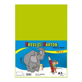 Kreslící karton A3/180g 50 listů sv. zelený Kreslící karton A3/180g 50 listů sv. zelený
