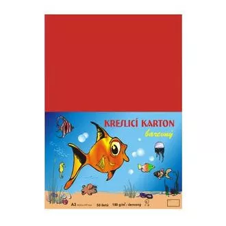 Kreslící karton A3/180g 50 listů červený Kreslící karton A3/180g 50 listů červený