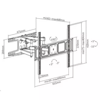 Otočný nástěnný držák na Tv Fiber Mounts Solid-2 Otočný nástěnný držák na Tv Fiber Mounts Solid-2