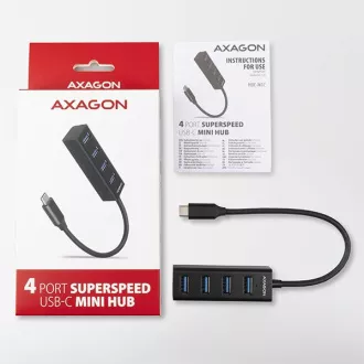 AXAGON HUE-M1C, 4x USB 3.2 Gen 1 MINI hub, kovový, kabel USB-C 20cm AXAGON HUE-M1C, 4x USB 3.2 Gen 1 MINI hub, kovový, kabel USB-C 20cm
