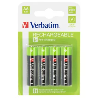 VERBATIM Nabíjecí baterie AA Premium 4-Pack 2500 mAh VERBATIM Nabíjecí baterie AA Premium 4-Pack 2500 mAh
