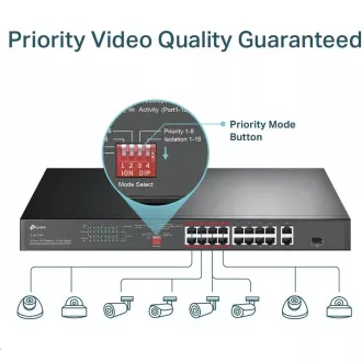 TP-Link CCTV switch TL-SL1218P (16x100Mb/s, 1xGbE uplink, 1xGbE/1xSFP combo uplink, 16xPoE+, 150W) TP-Link CCTV switch TL-SL1218P (16x100Mb/s, 1xGbE uplink, 1xGbE/1xSFP combo uplink, 16xPoE+, 150W)