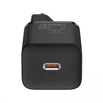 Baseus Super Si rychlonabíječka 1C 25W EU + kabel Type-C/Type-C 3A 1m černá Baseus Super Si rychlonabíječka 1C 25W EU + kabel Type-C/Type-C 3A 1m černá