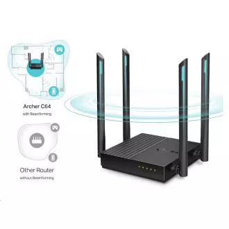TP-Link Archer C64 OneMesh/EasyMesh WiFi5 router (AC1200, 2, 4GHz/5GHz, 4xGbELAN, 1xGbEWAN) TP-Link Archer C64 OneMesh/EasyMesh WiFi5 router (AC1200, 2, 4GHz/5GHz, 4xGbELAN, 1xGbEWAN)
